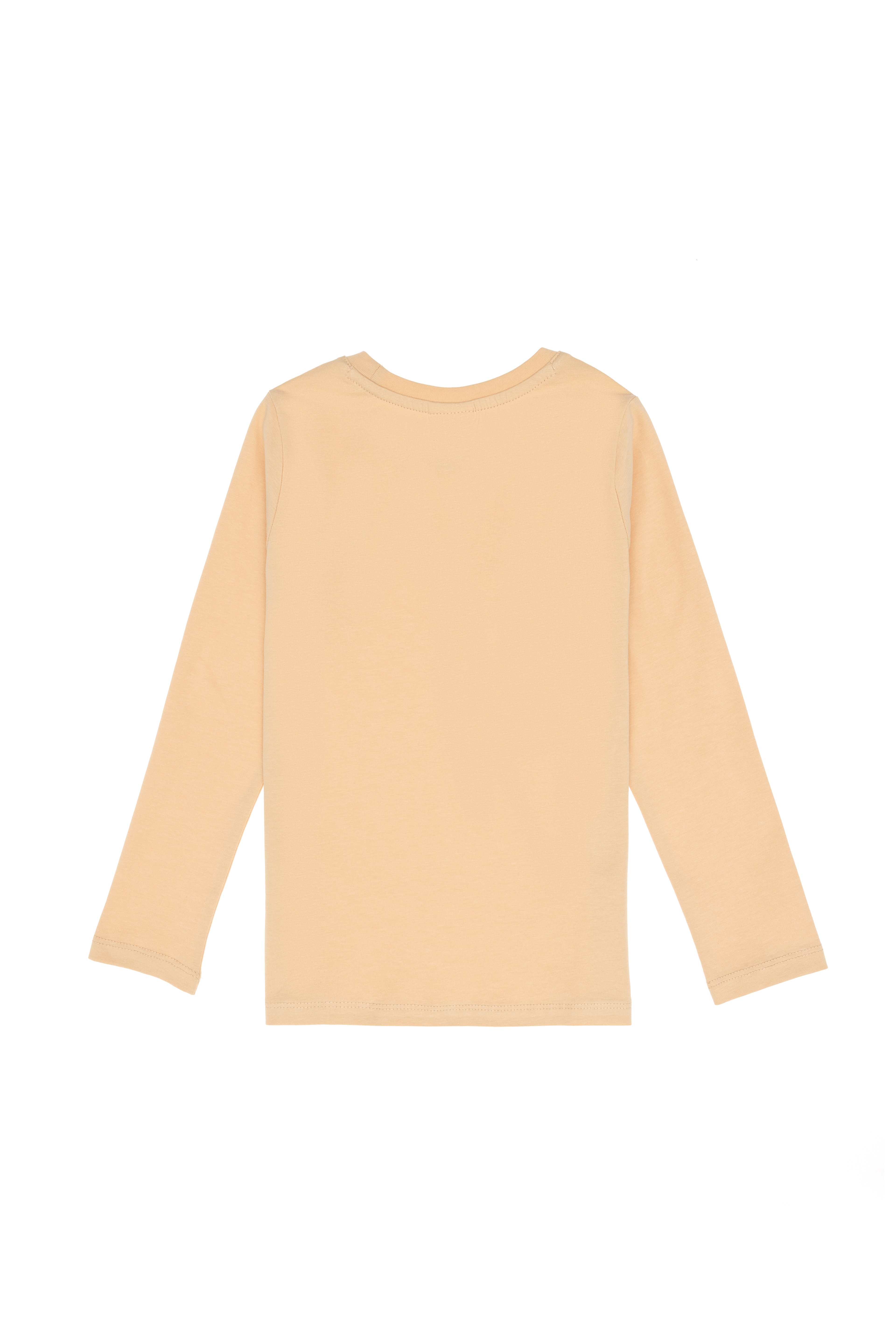 Kız Çocuk Bej Bisiklet Yaka Basic Sweatshirt