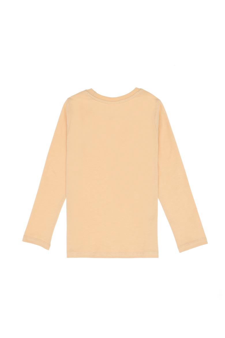 Kız Çocuk Bej Bisiklet Yaka Basic Sweatshirt - 50313123017