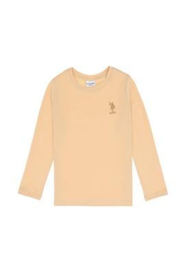 Kız Çocuk Bej Bisiklet Yaka Basic Sweatshirt - 50313123017