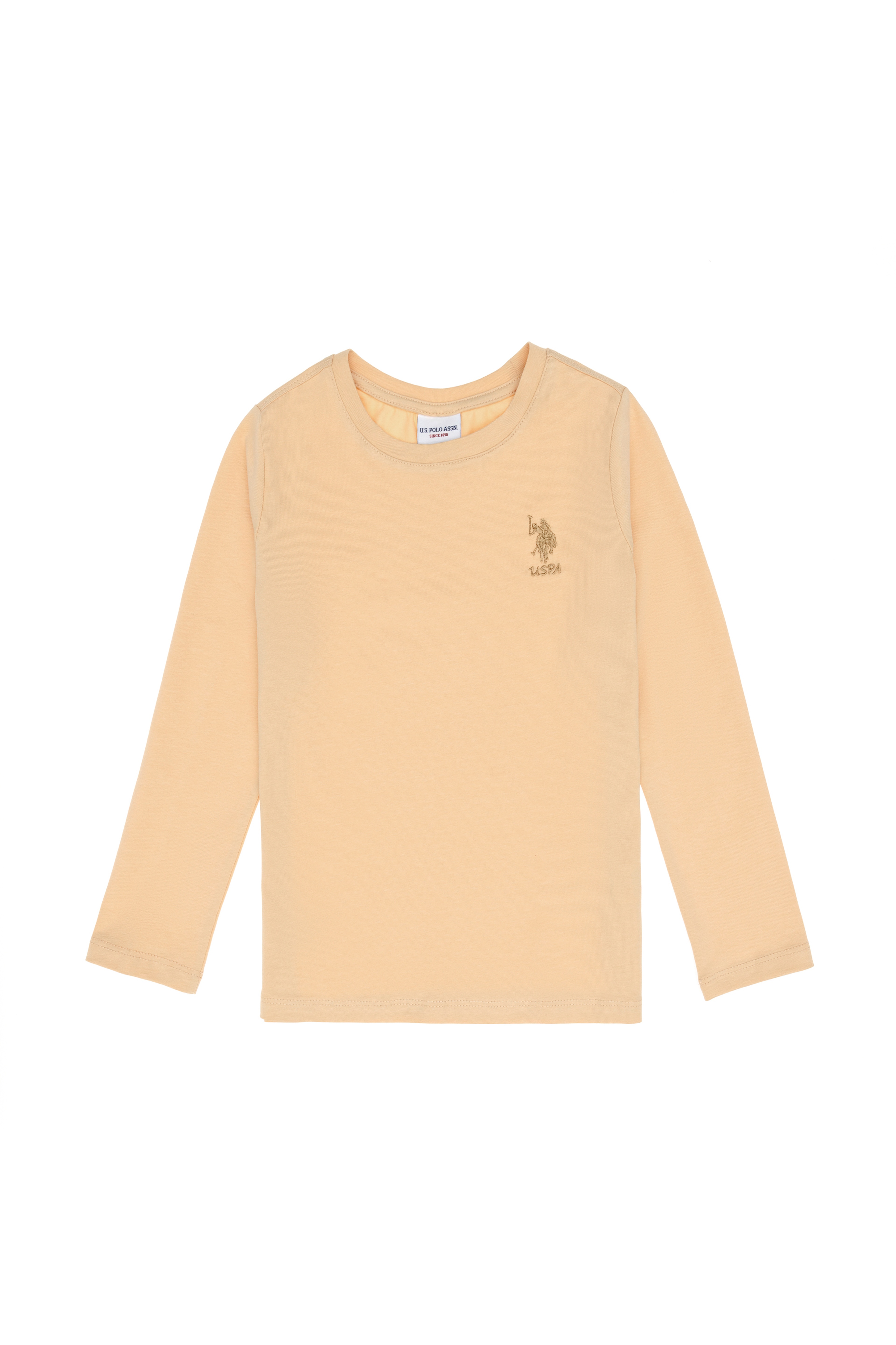 Kız Çocuk Bej Bisiklet Yaka Basic Sweatshirt - Image 3