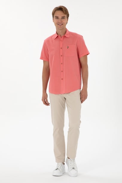 Erkek Regular Fit Taş Kanvas / Chino Pantolon