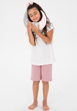 Kız Çocuk Toz Pembe Şortlu Alt Üst Takım - 50312190007