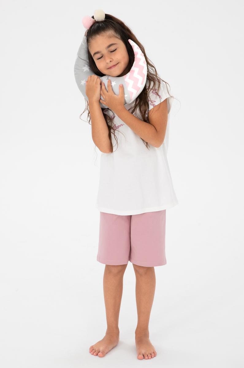 Kız Çocuk Toz Pembe Şortlu Alt Üst Takım
