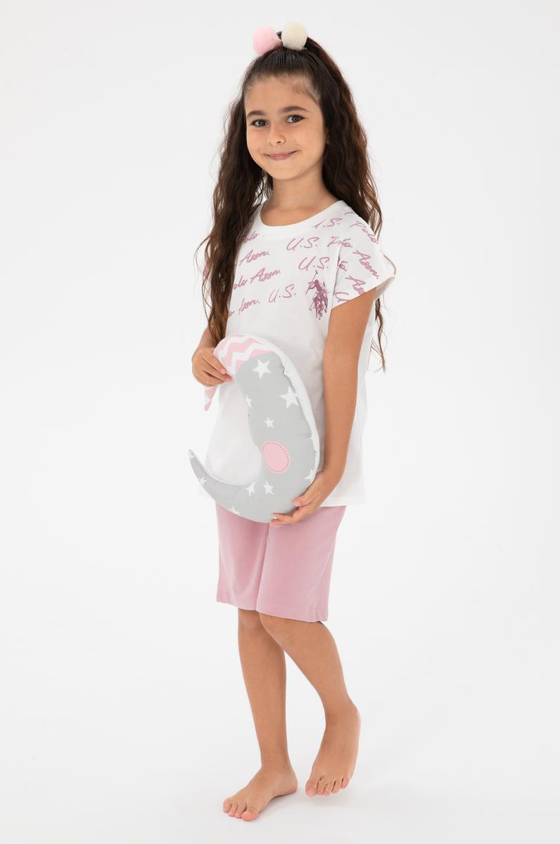 Kız Çocuk Toz Pembe Şortlu Alt Üst Takım