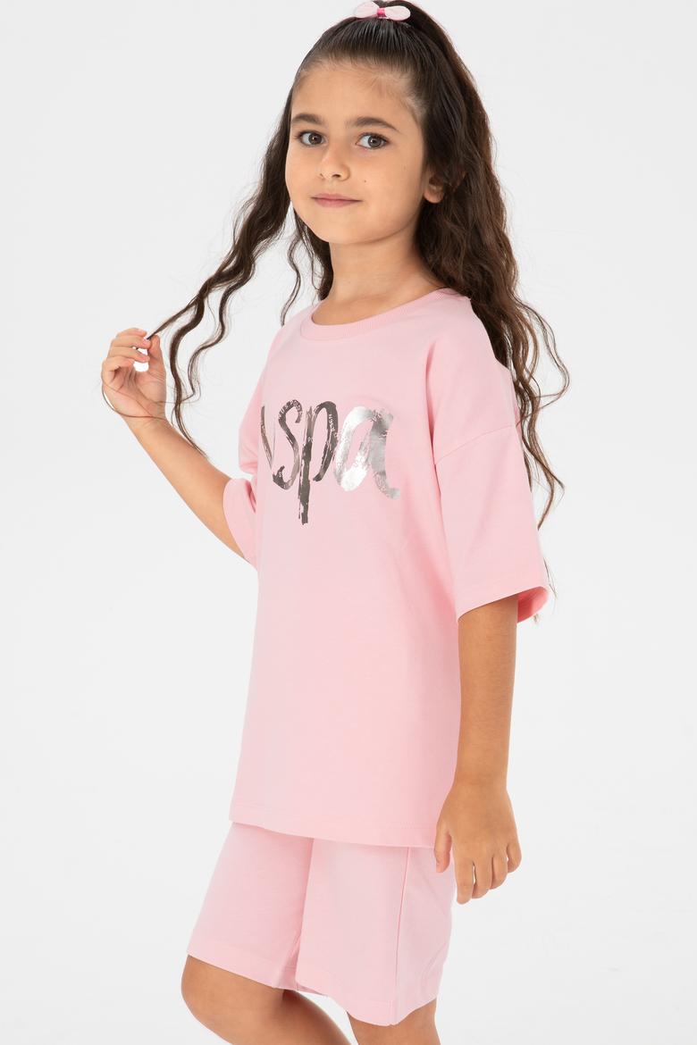 Kız Çocuk Somon Şortlu Alt Üst Takım - 50312484003