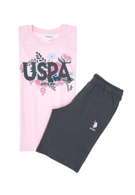 Kız Çocuk Toz Pembe Şortlu Alt Üst Takım - 50312592010