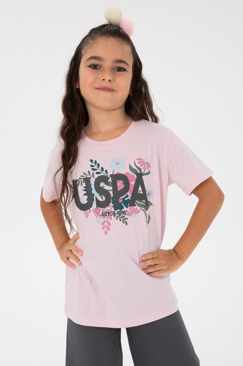 Kız Çocuk Toz Pembe Şortlu Alt Üst Takım