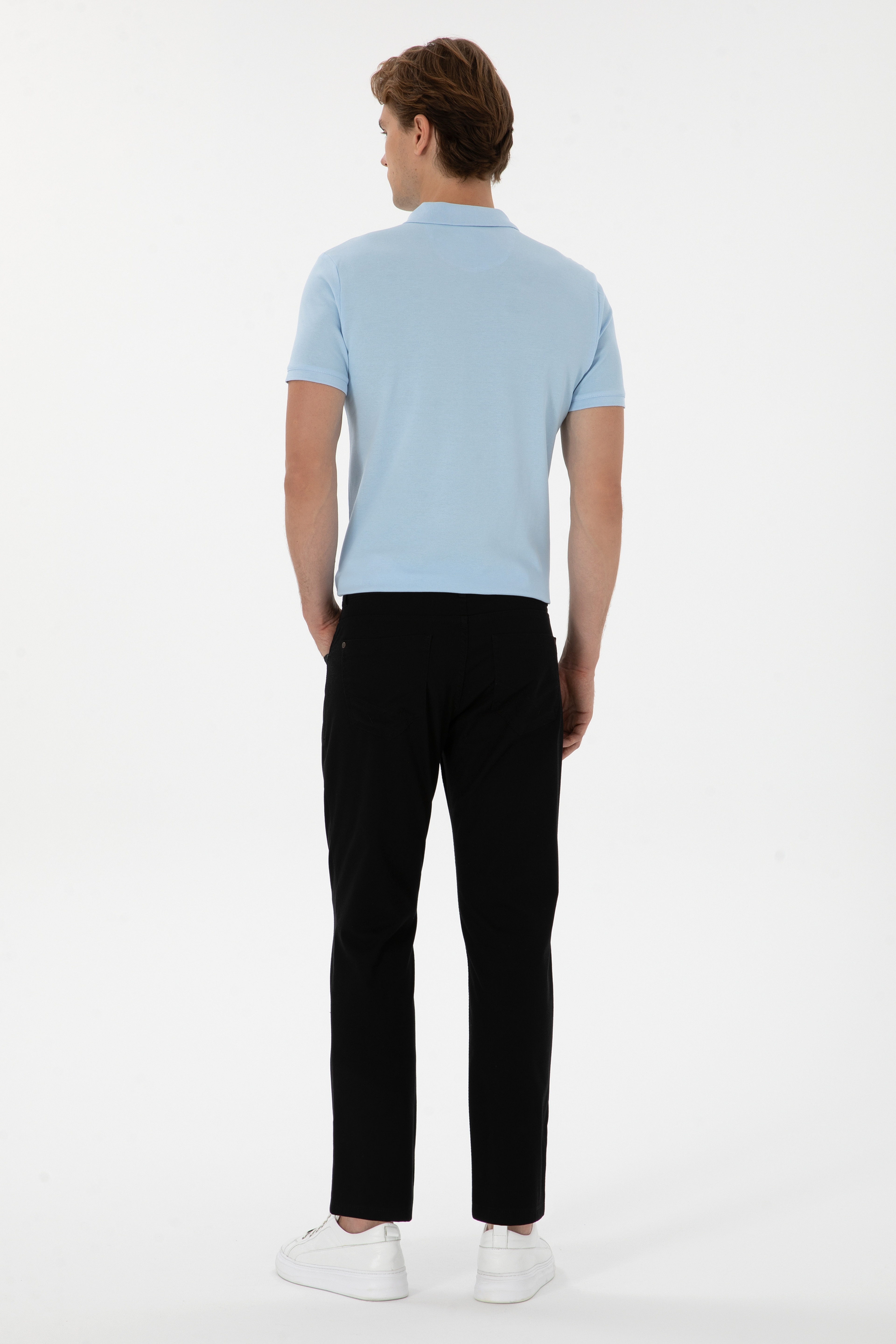 Erkek Regular Fit Siyah Kanvas / Chino Pantolon - Image 4