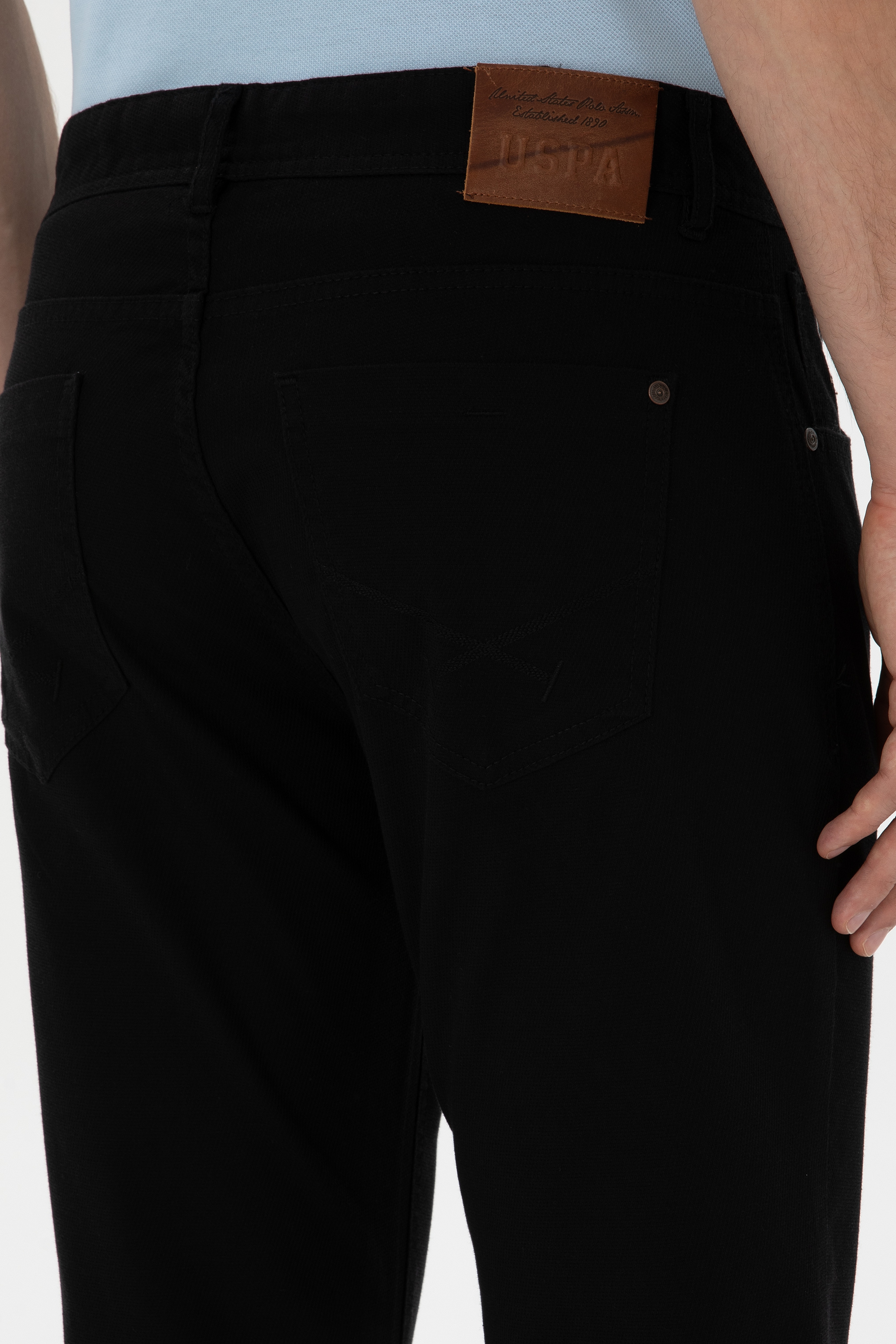 Erkek Regular Fit Siyah Kanvas / Chino Pantolon - Image 6