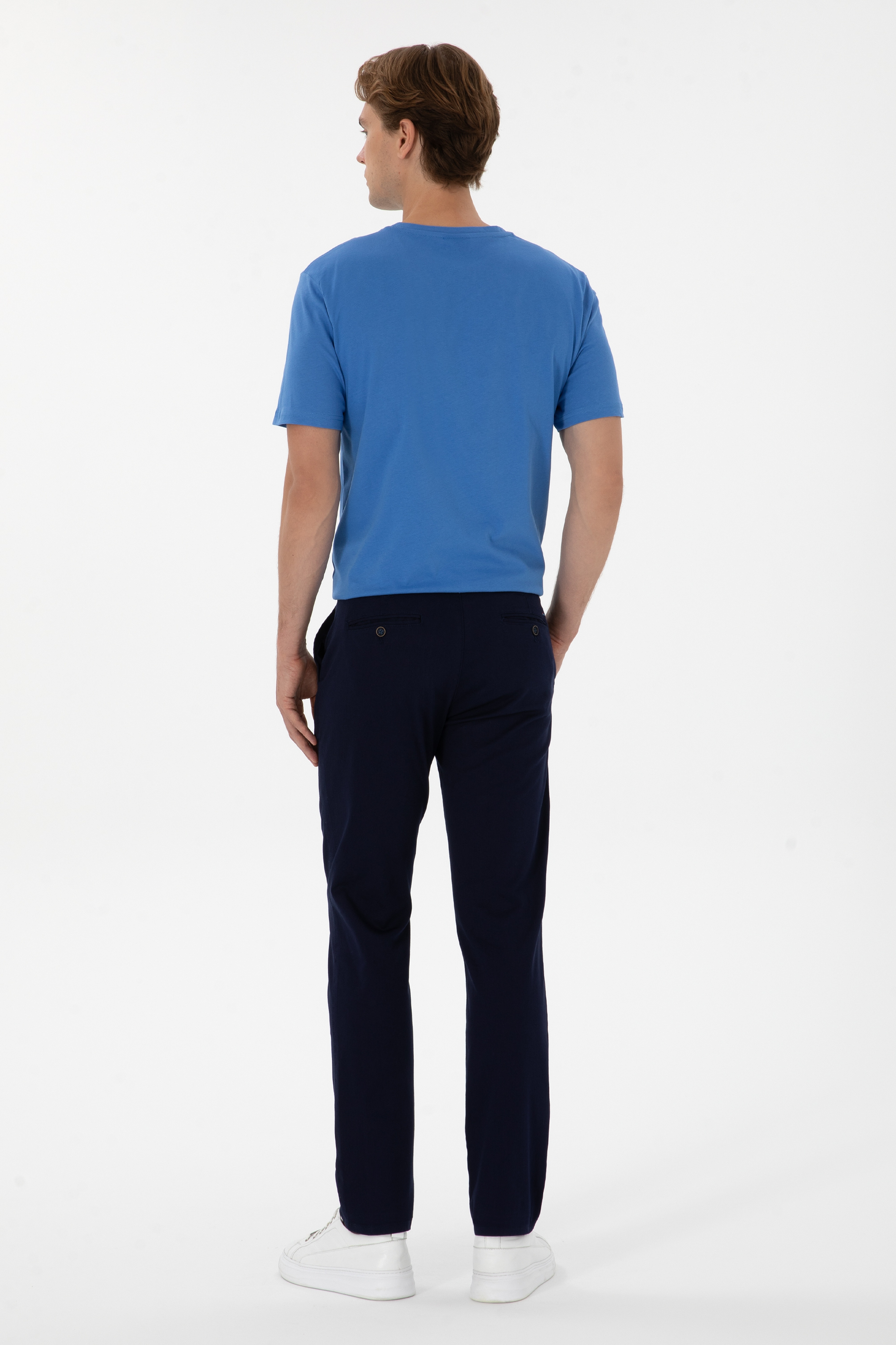 Erkek Regular Fit Lacivert Kanvas / Chino Pantolon