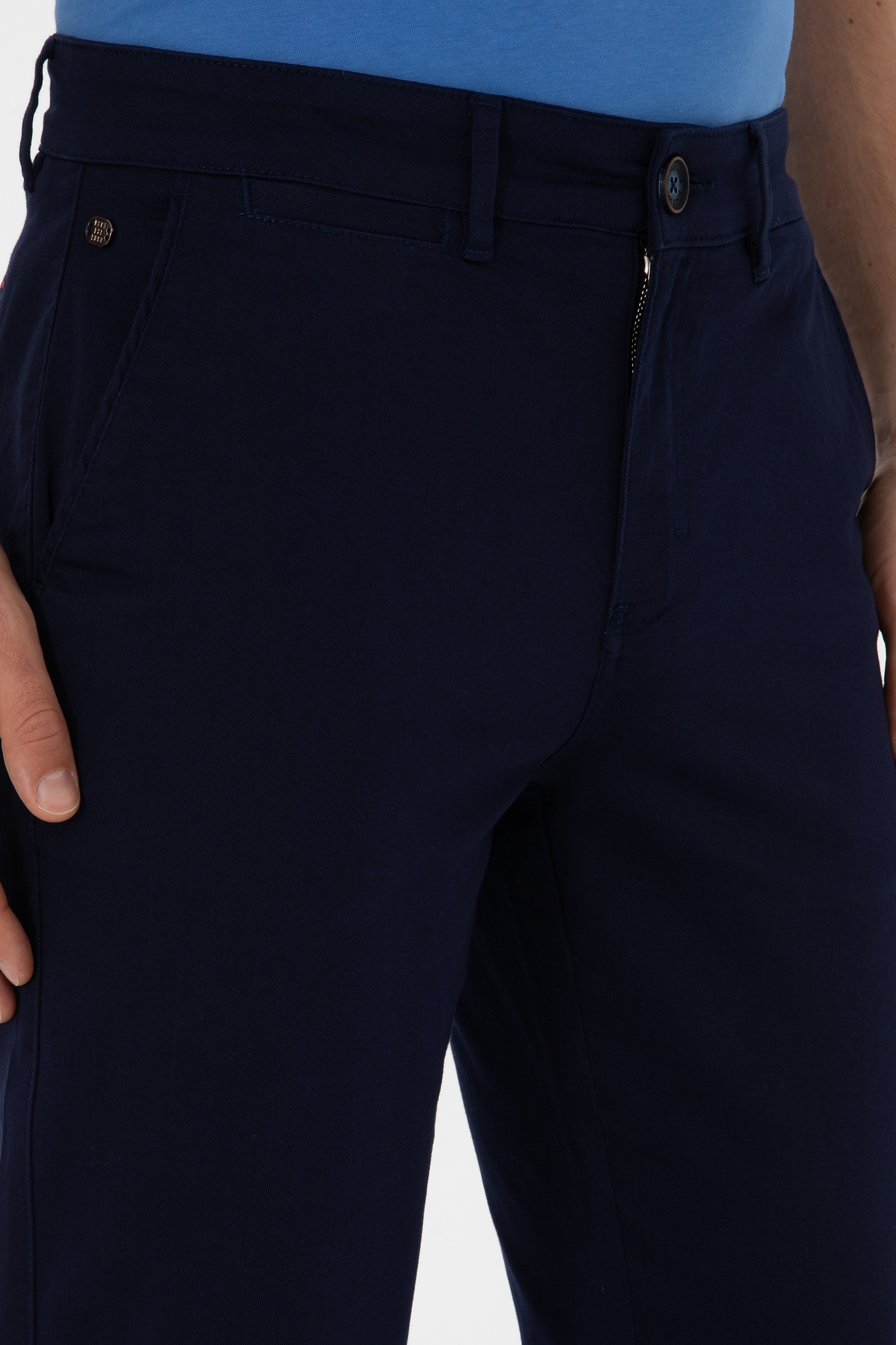 Erkek Regular Fit Lacivert Kanvas / Chino Pantolon - Image 5