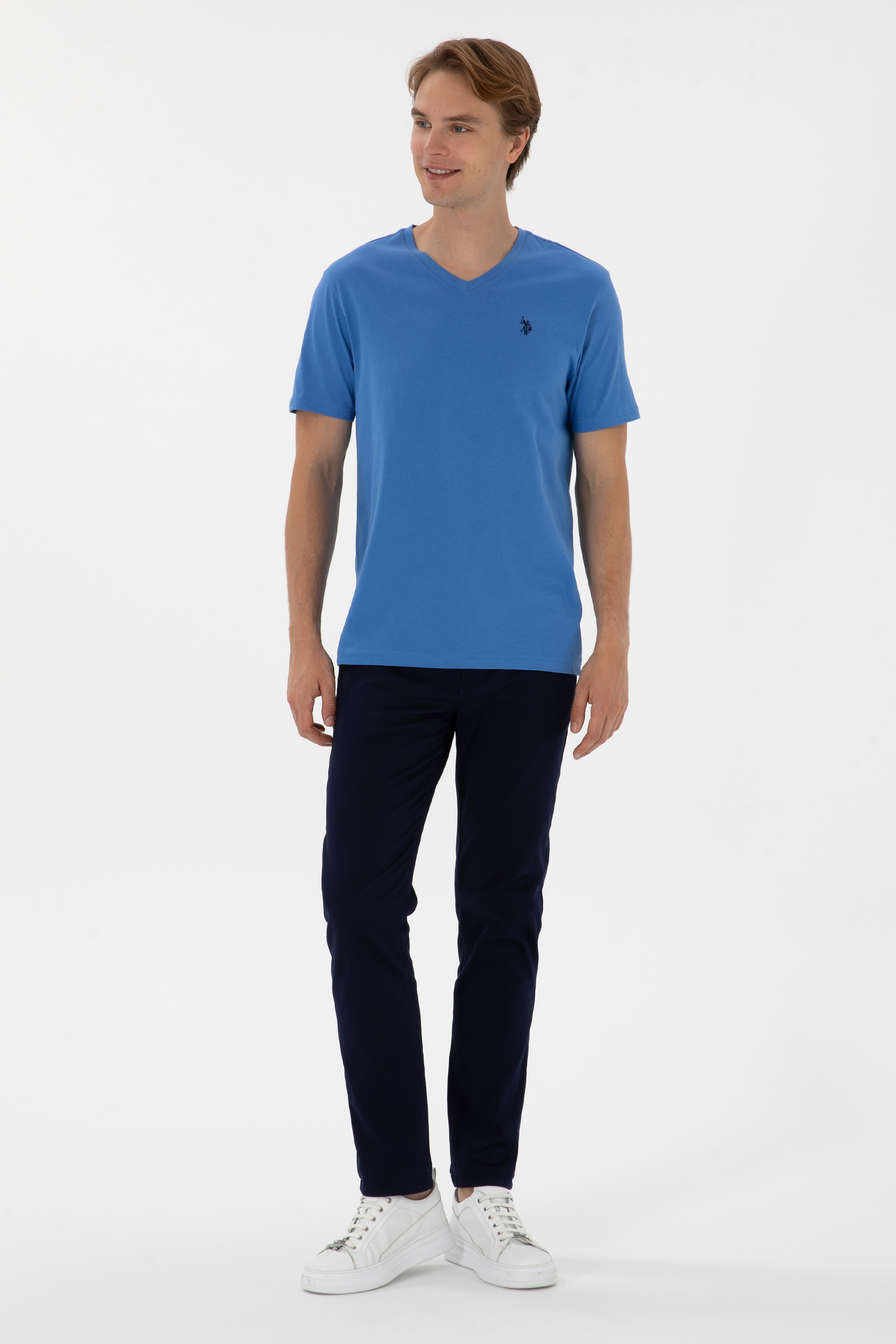 Erkek Regular Fit Lacivert Kanvas / Chino Pantolon