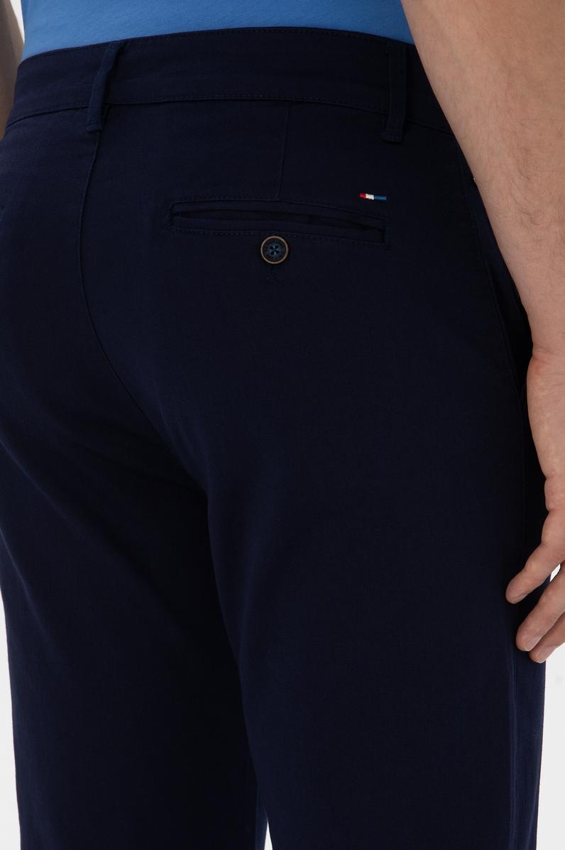 Erkek Regular Fit Lacivert Kanvas / Chino Pantolon