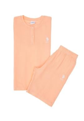 Kız Çocuk Somon Şortlu Alt Üst Takım - 50312537008