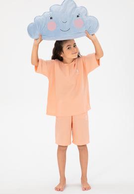 Kız Çocuk Somon Şortlu Alt Üst Takım - 50312537008