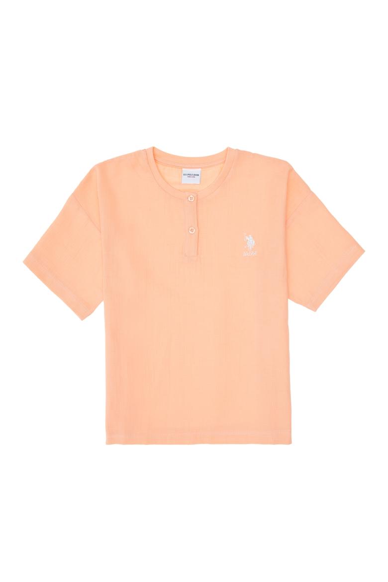 Kız Çocuk Somon Şortlu Alt Üst Takım - 50312537008