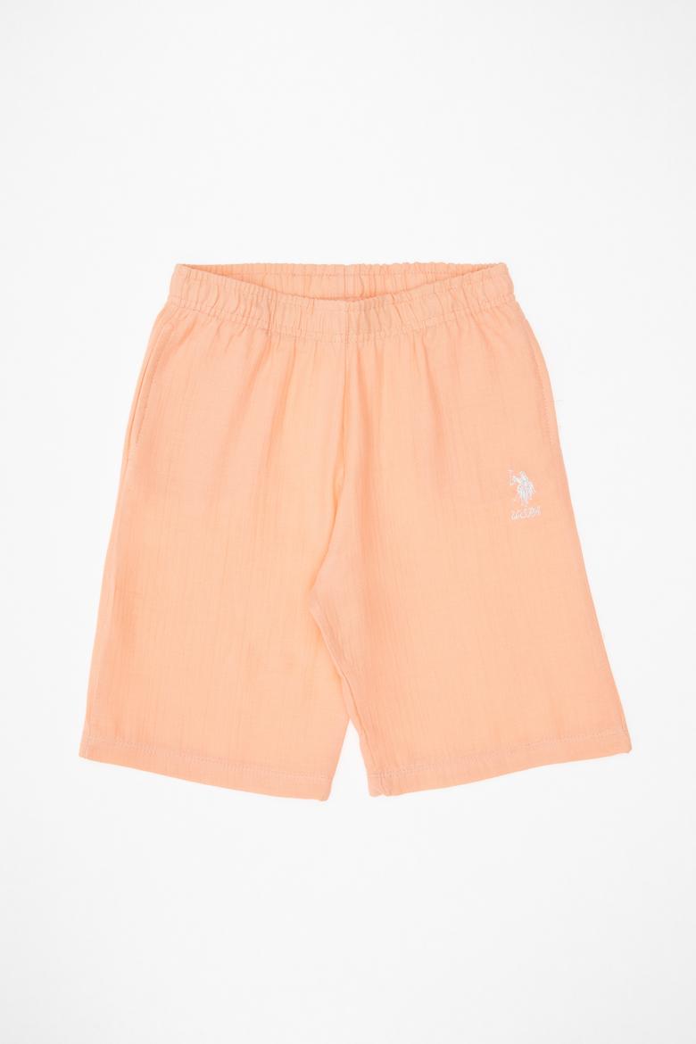 Kız Çocuk Somon Şortlu Alt Üst Takım - 50312537008