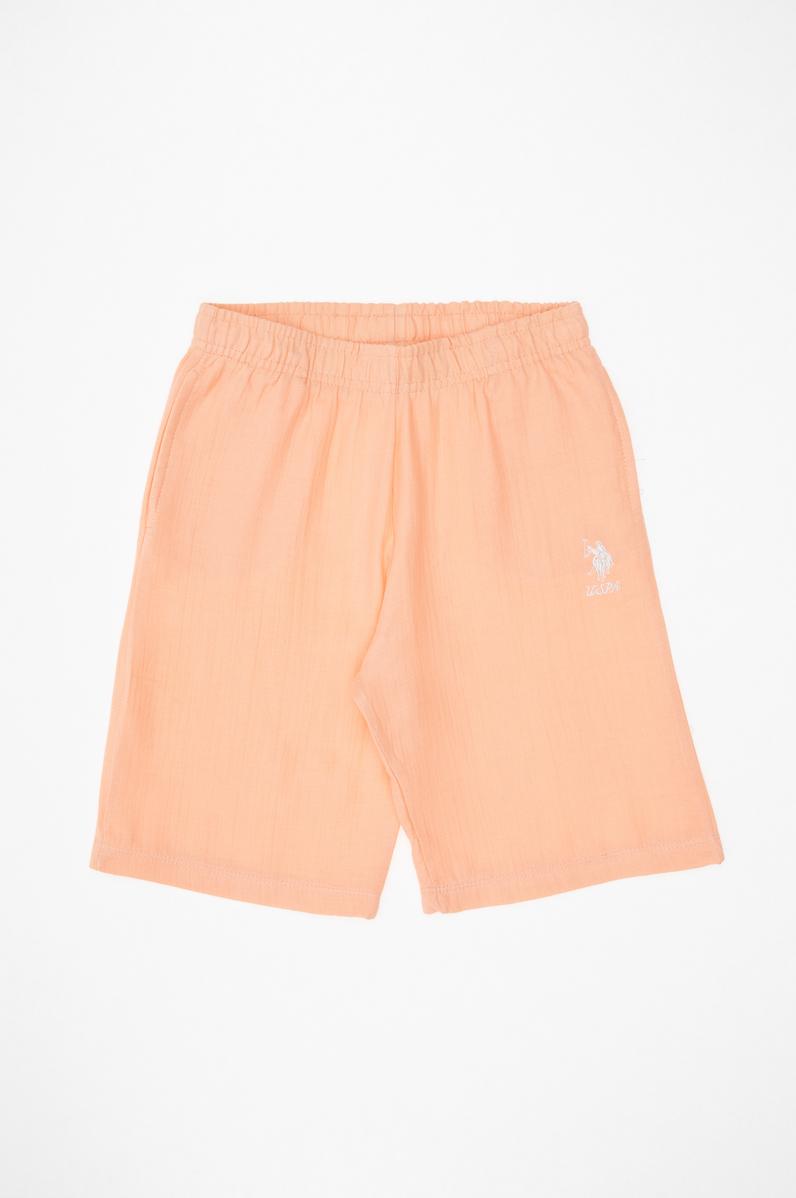 Kız Çocuk Somon Şortlu Alt Üst Takım