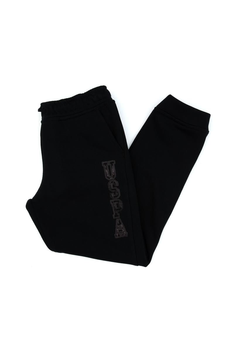 Kız Çocuk Siyah Payet İşlemeli Jogger Eşofman Altı