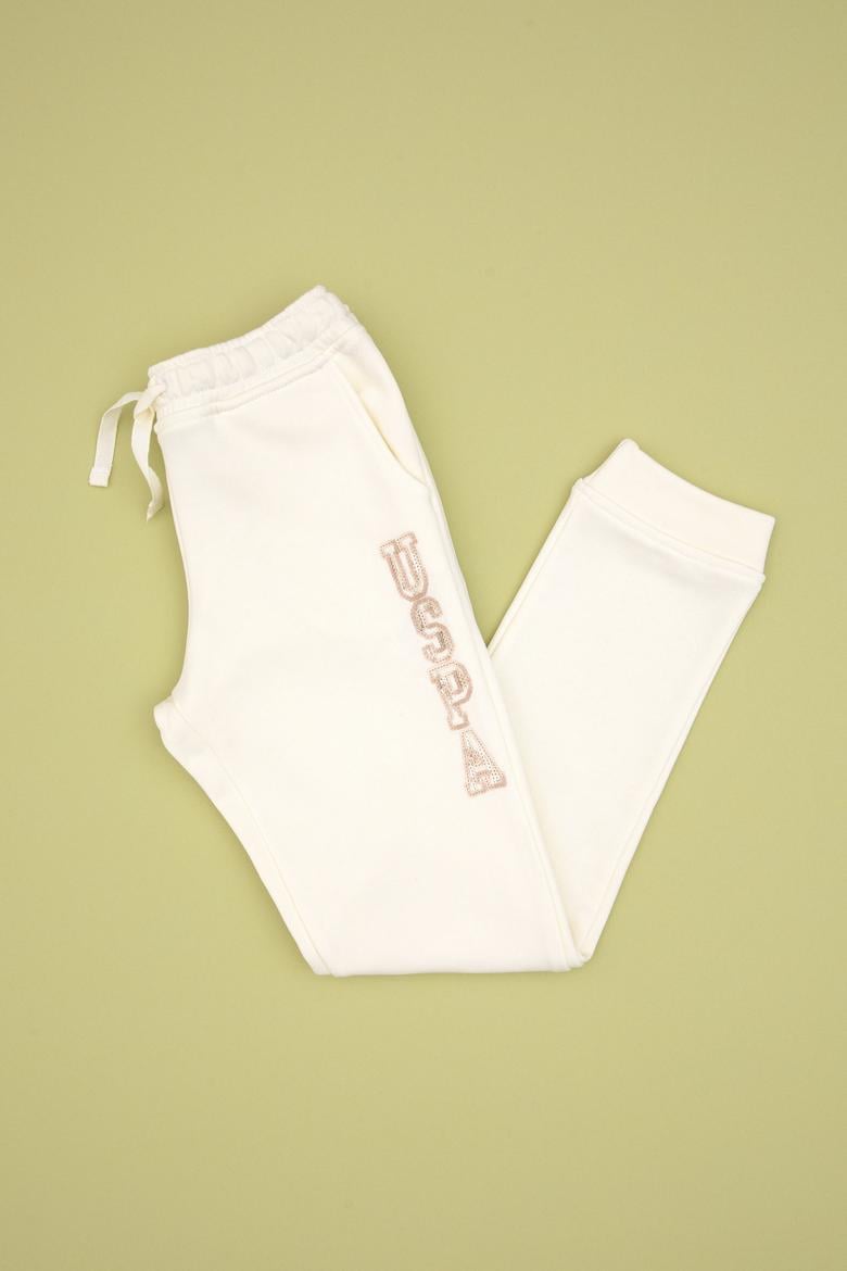 Kız Çocuk Krem Payet İşlemeli Jogger Eşofman Altı