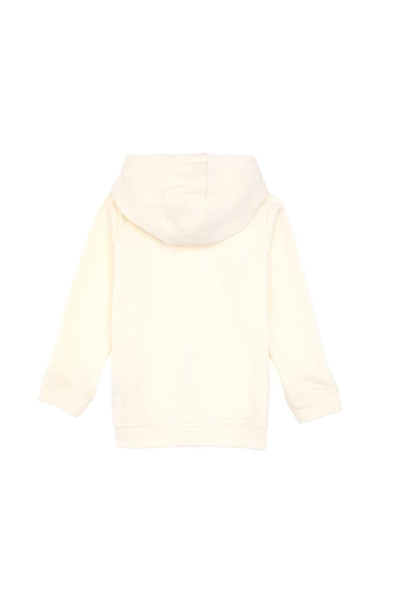 Kız Çocuk Krem Payet İşlemeli Kapüşonlu Basic Sweatshirt - 50314936061