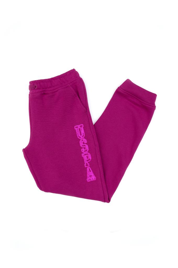 Kız Çocuk Fuşya Payet İşlemeli Jogger Eşofman Altı