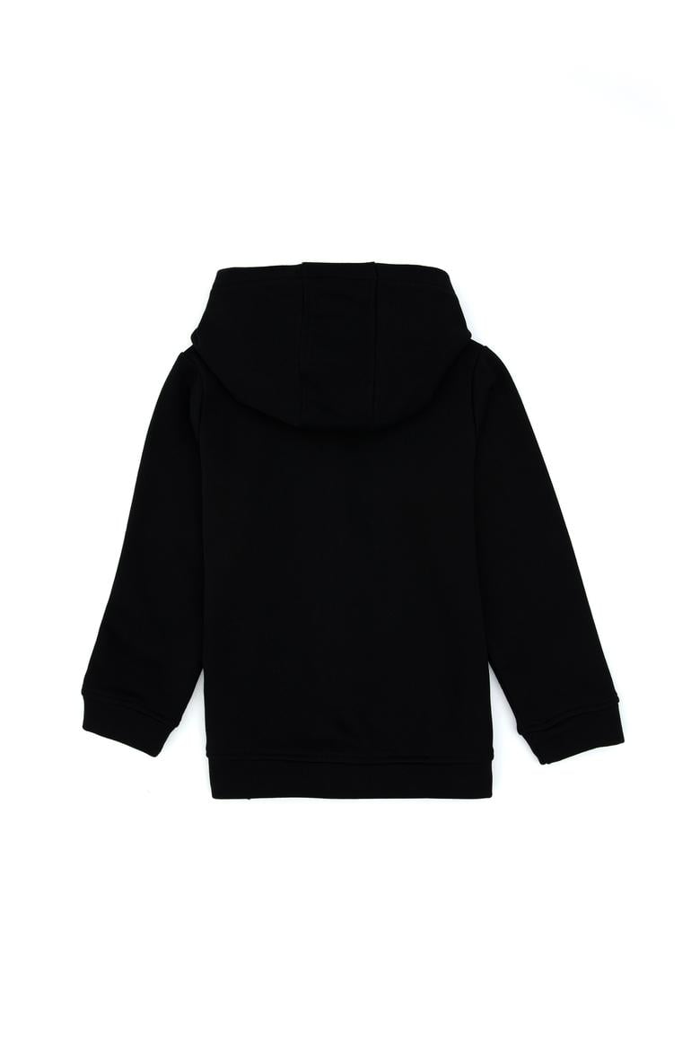 Kız Çocuk Siyah Payet İşlemeli Kapüşonlu Basic Sweatshirt - 50314936031