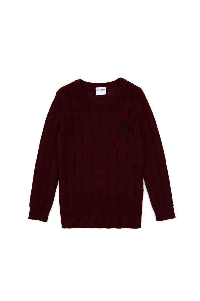 Erkek Çocuk Bordo Basic Kazak