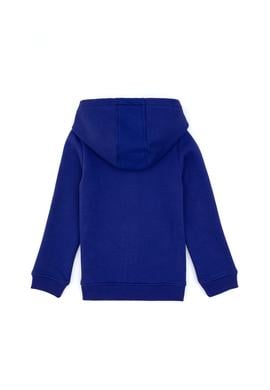 Kız Çocuk Mor Kapüşonlu Fermuarlı Şardonlu Basic Sweatshirt - 50316809009