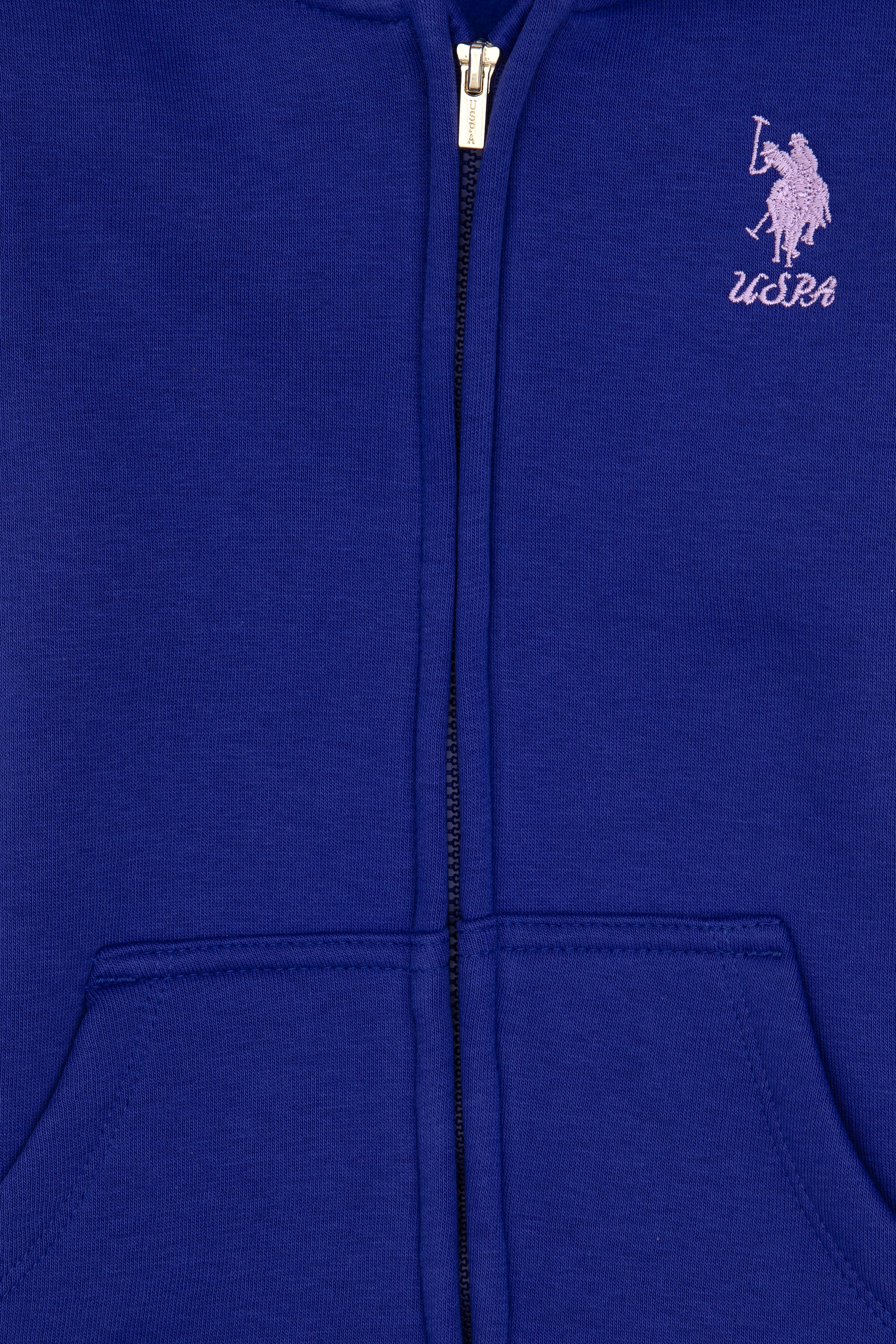 Kız Çocuk Mor Kapüşonlu Fermuarlı Şardonlu Basic Sweatshirt - Image 5