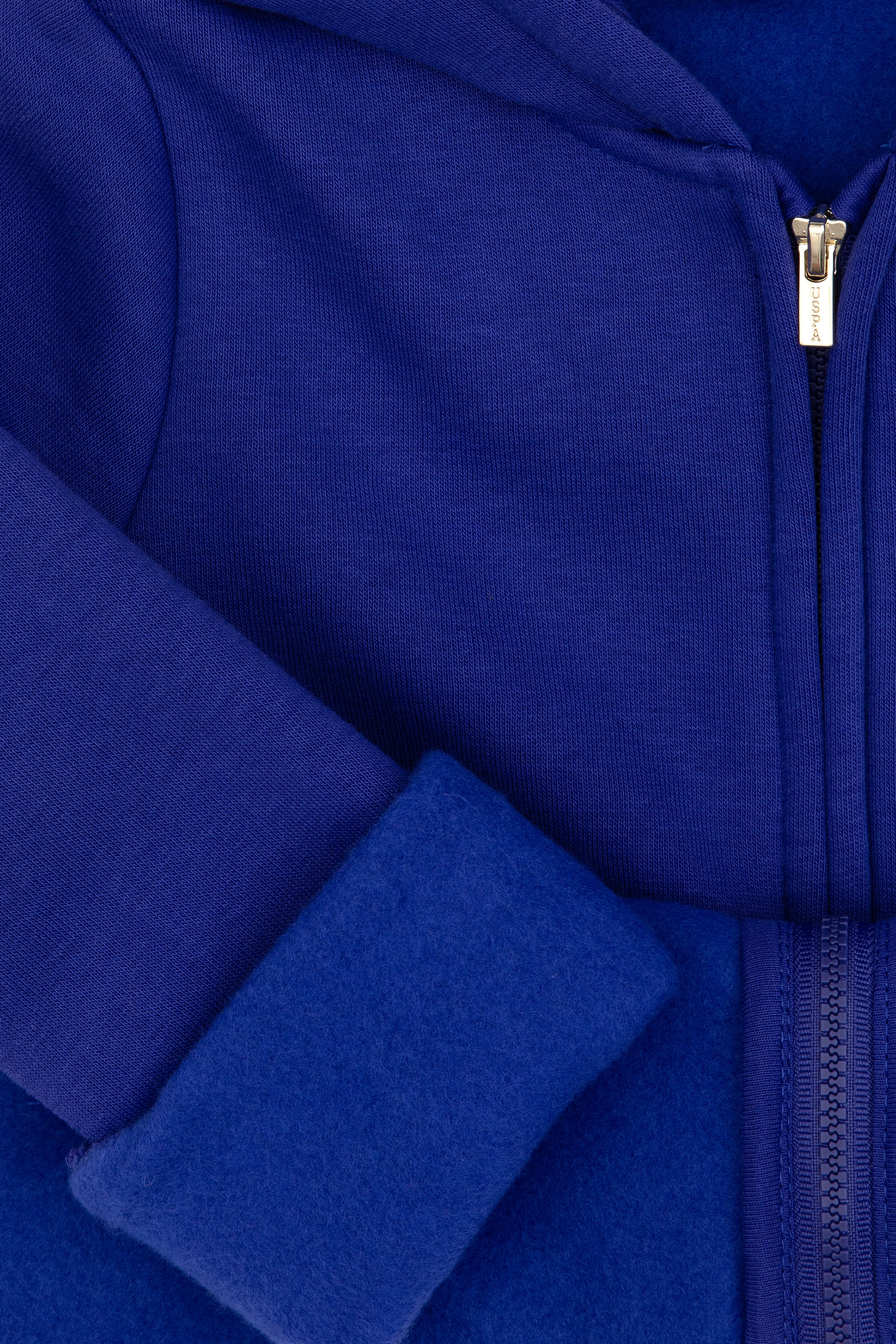 Kız Çocuk Mor Kapüşonlu Fermuarlı Şardonlu Basic Sweatshirt - Image 6