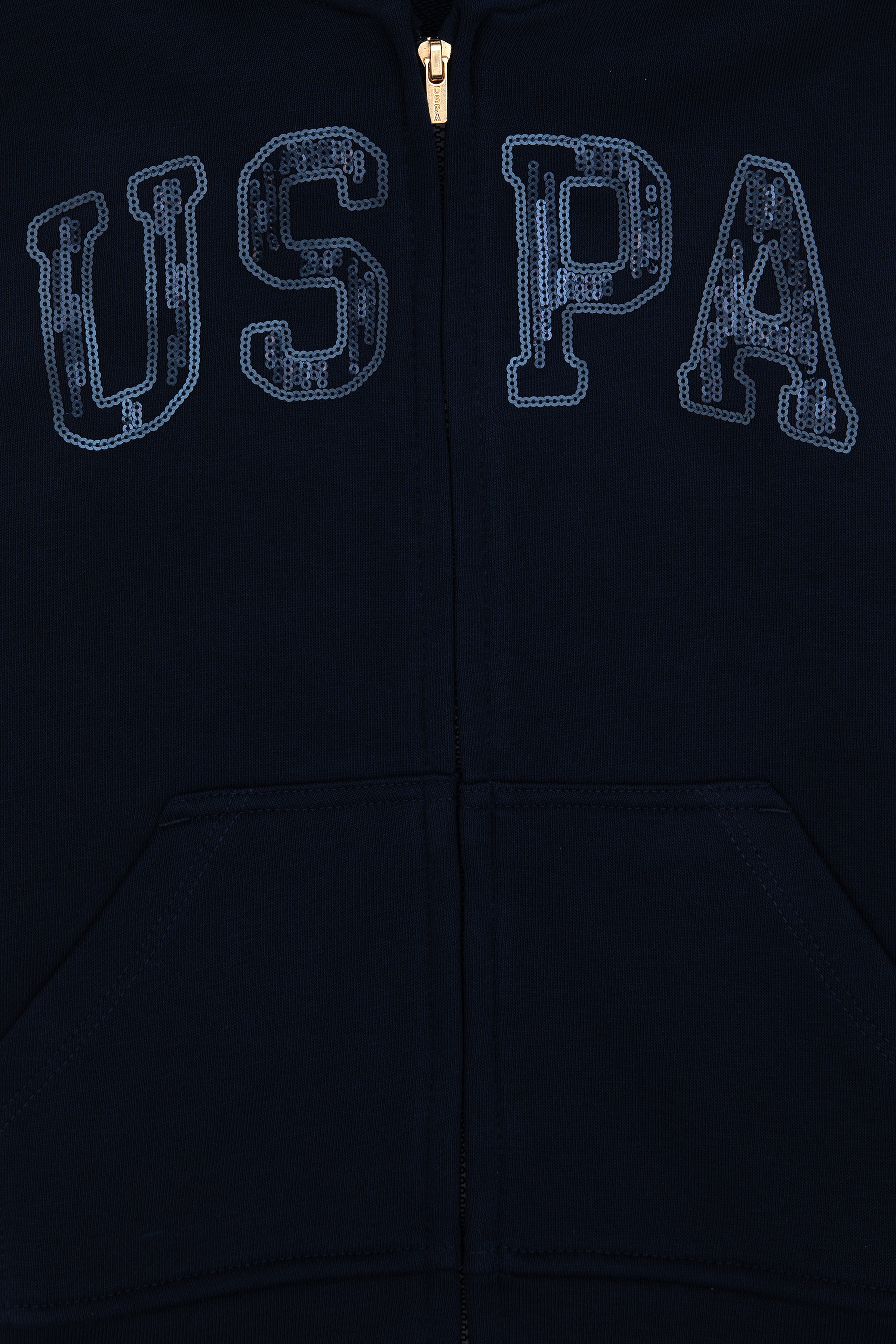 Kız Çocuk Lacivert Payet İşlemeli Kapüşonlu Basic Sweatshirt - Image 3