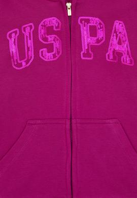 Kız Çocuk Fuşya Payet İşlemeli Kapüşonlu Basic Sweatshirt - 50314936005