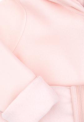 Kız Çocuk Açık Pembe Kapüşonlu Fermuarlı Şardonlu Basic Sweatshirt - 50316809031