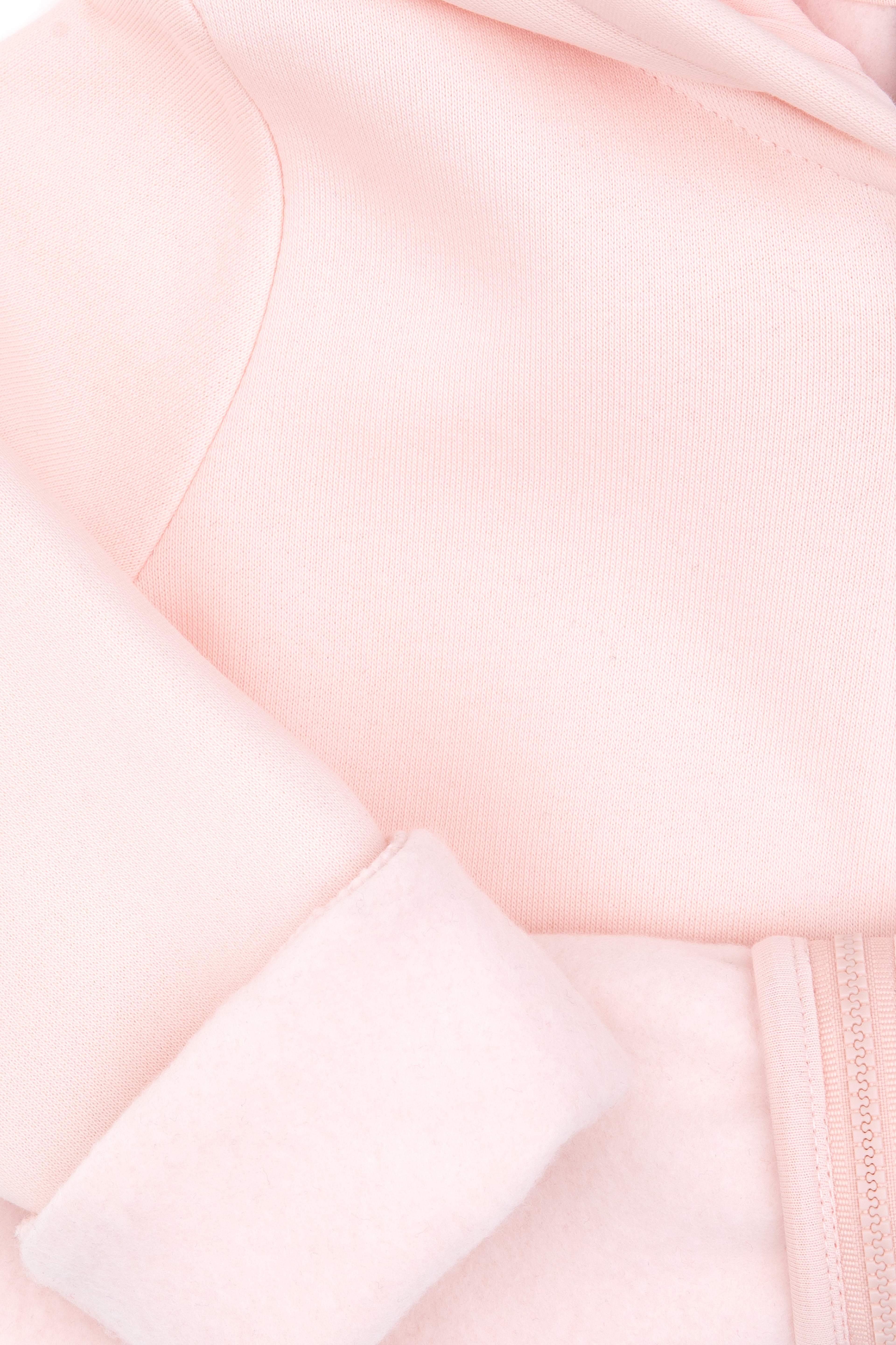 Kız Çocuk Açık Pembe Kapüşonlu Fermuarlı Şardonlu Basic Sweatshirt - Image 7