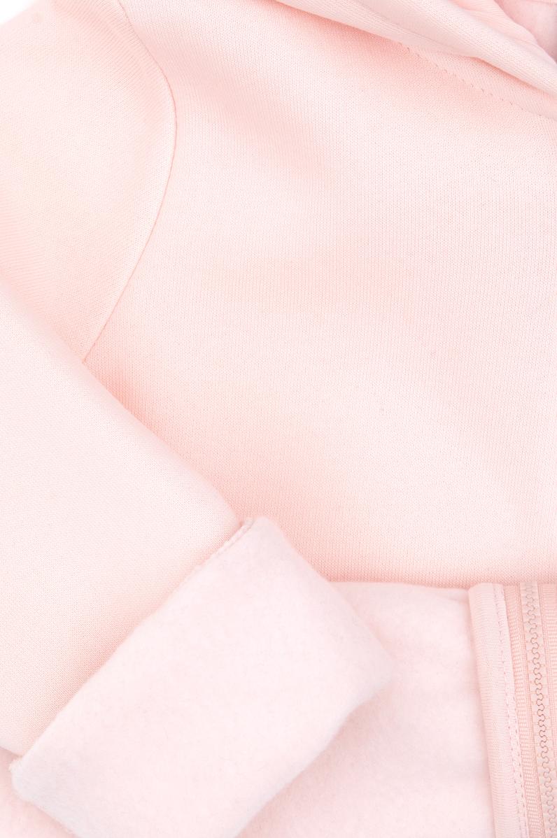 Kız Çocuk Açık Pembe Kapüşonlu Fermuarlı Şardonlu Basic Sweatshirt