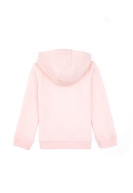 Kız Çocuk Açık Pembe Kapüşonlu Fermuarlı Şardonlu Basic Sweatshirt - 50316809031