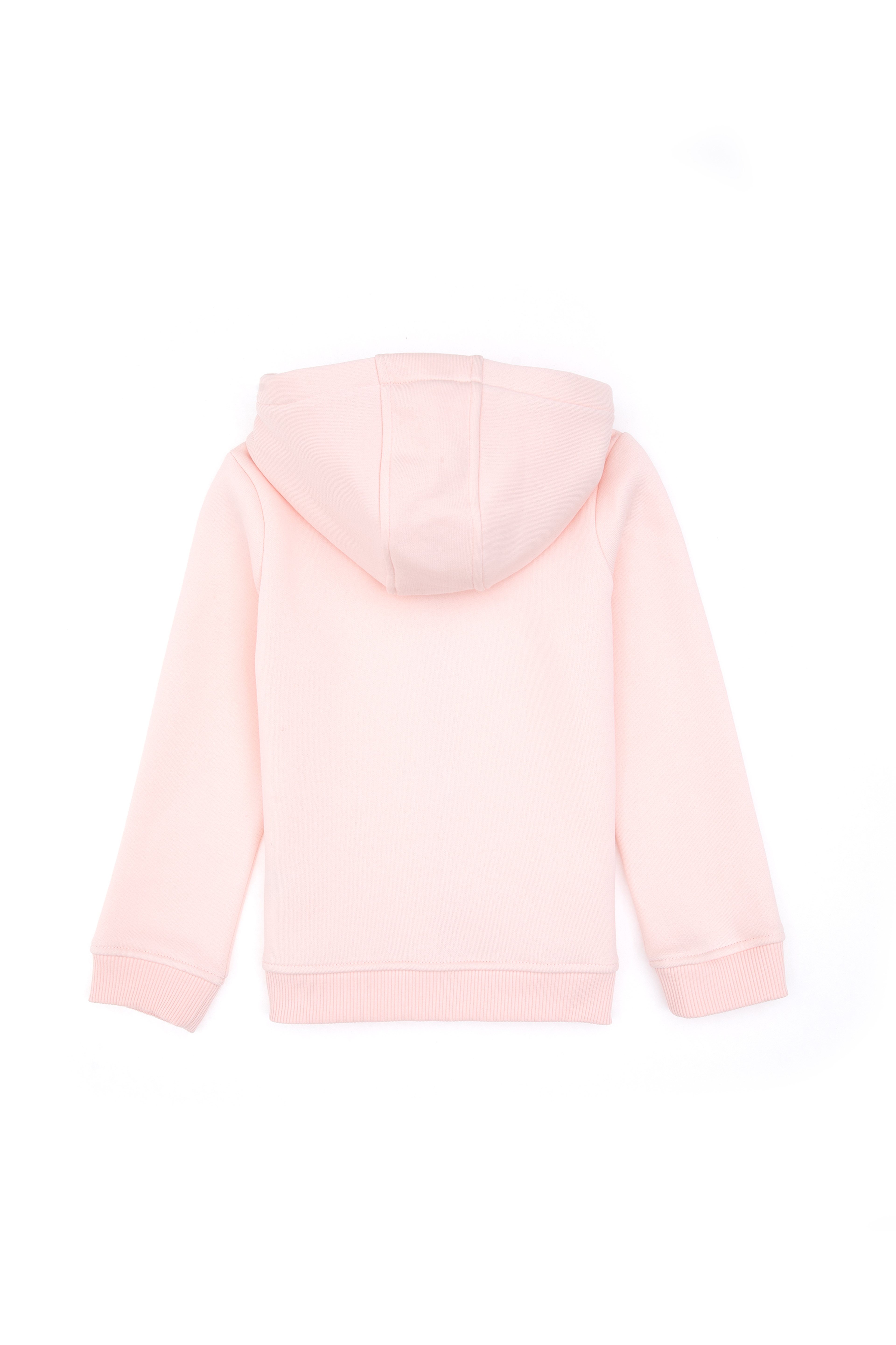 Kız Çocuk Açık Pembe Kapüşonlu Fermuarlı Şardonlu Basic Sweatshirt - Image 5