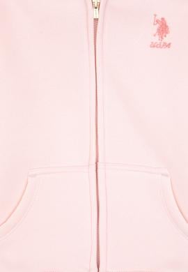 Kız Çocuk Açık Pembe Kapüşonlu Fermuarlı Şardonlu Basic Sweatshirt - 50316809031