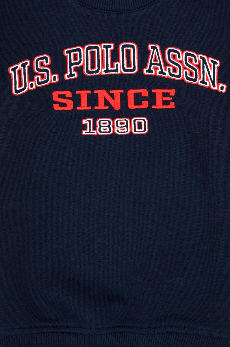 Erkek Çocuk Açık Lacivert Bisiklet Yaka Sweatshirt