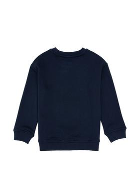 Erkek Çocuk Açık Lacivert Bisiklet Yaka Sweatshirt - 50313843051
