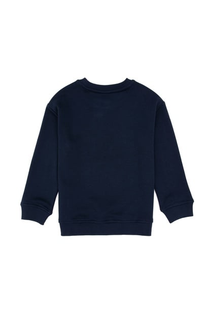 Erkek Çocuk Açık Lacivert Bisiklet Yaka Sweatshirt
