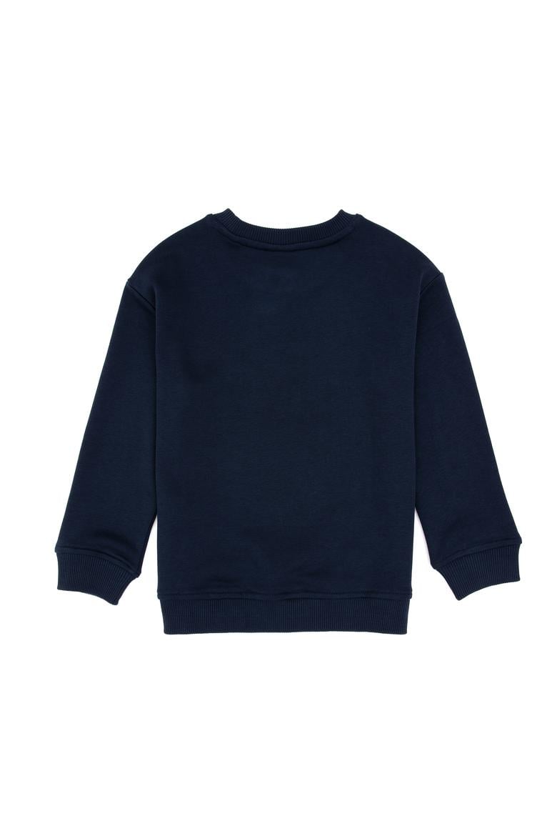 Erkek Çocuk Açık Lacivert Bisiklet Yaka Sweatshirt - 50313843051