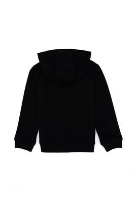 Kız Çocuk Siyah Kapüşonlu Fermuarlı Basic Sweatshirt - 50316837047