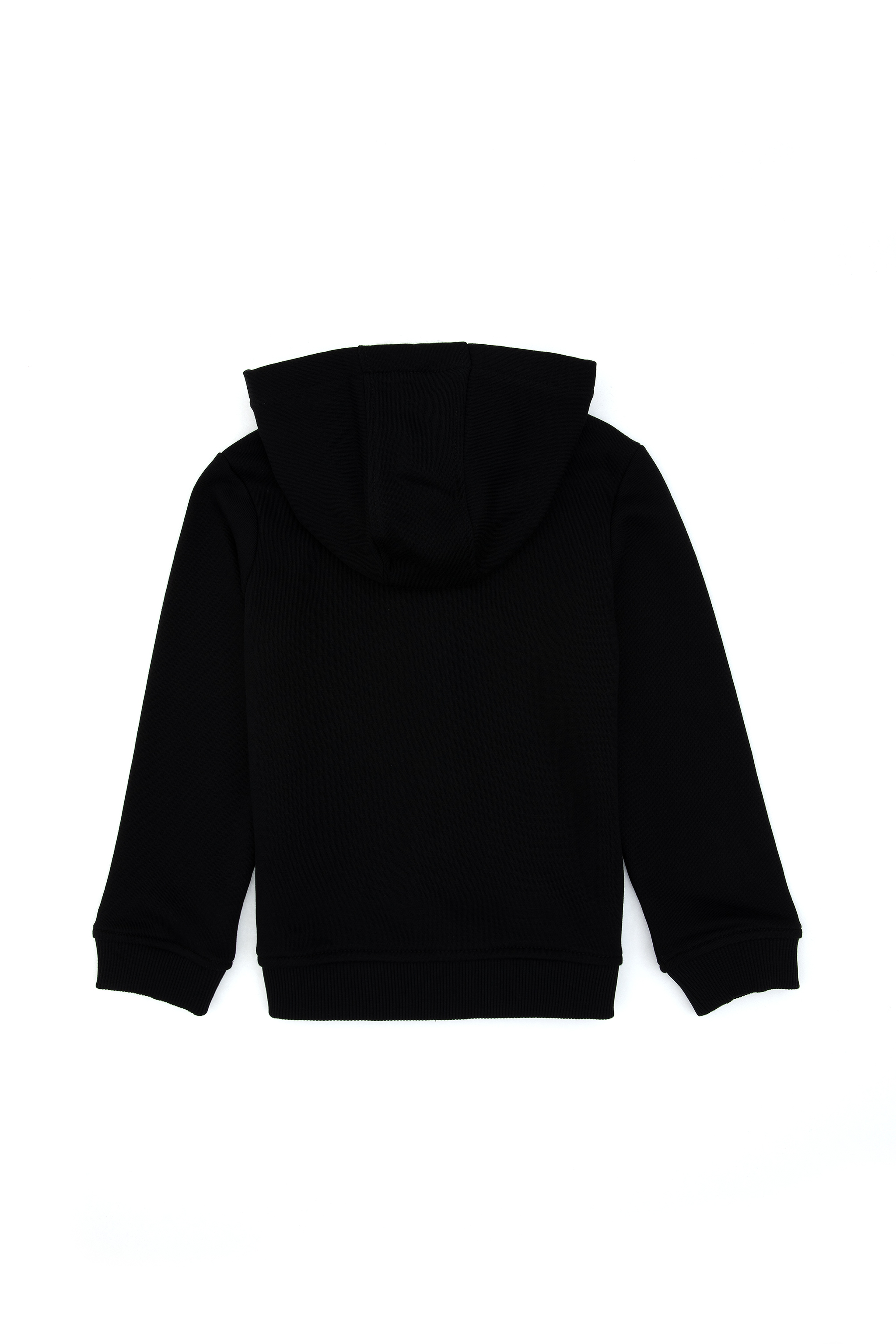 Kız Çocuk Siyah Kapüşonlu Fermuarlı Basic Sweatshirt - Image 4