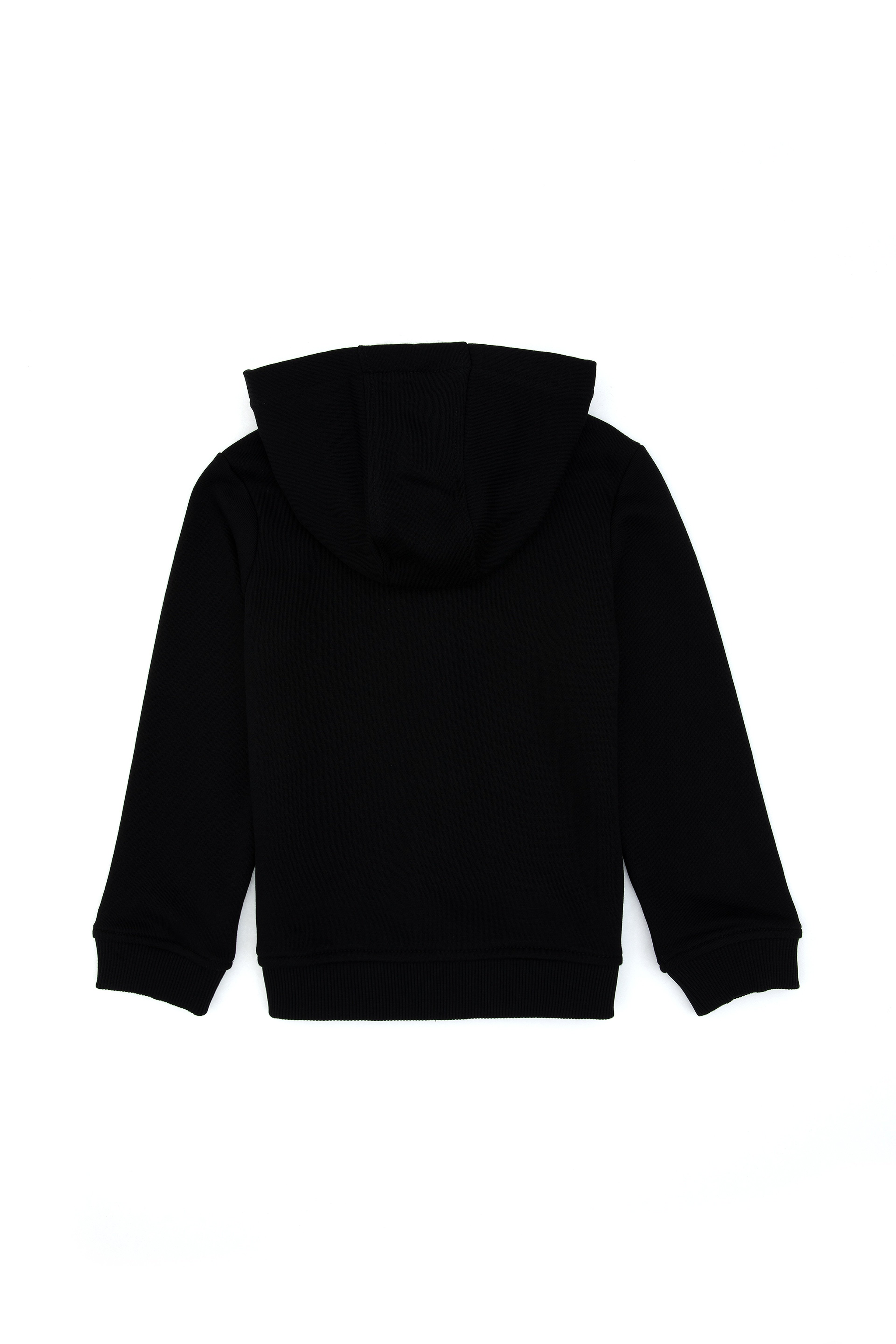 Kız Çocuk Siyah Kapüşonlu Fermuarlı Basic Sweatshirt