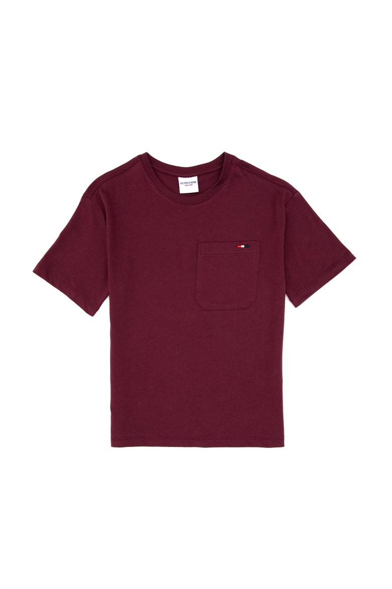 Erkek Çocuk Bordo Bisiklet Yaka Tişört