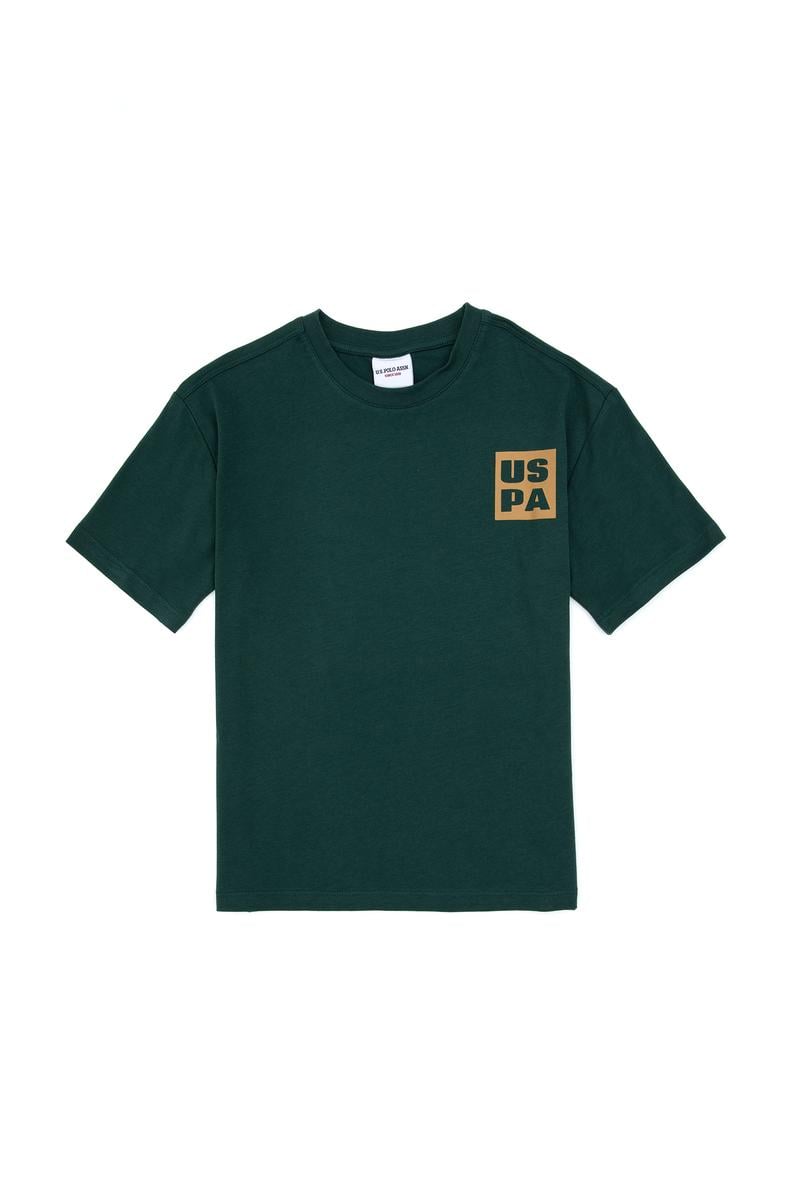 Erkek Çocuk Koyu Yeşil Bisiklet Yaka Tişört