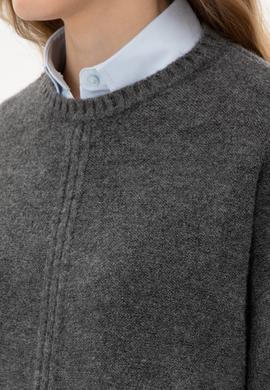 Kadın Antrasit Melanj Bisiklet Yaka Kazak - 50307879006