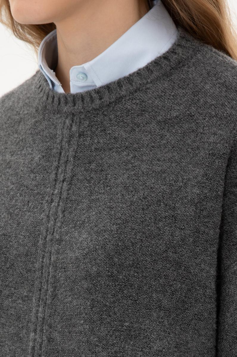 Kadın Antrasit Melanj Bisiklet Yaka Kazak